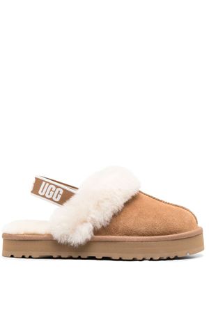 Brown calfskin suede slippers UGG KIDS | 1130395KCHE